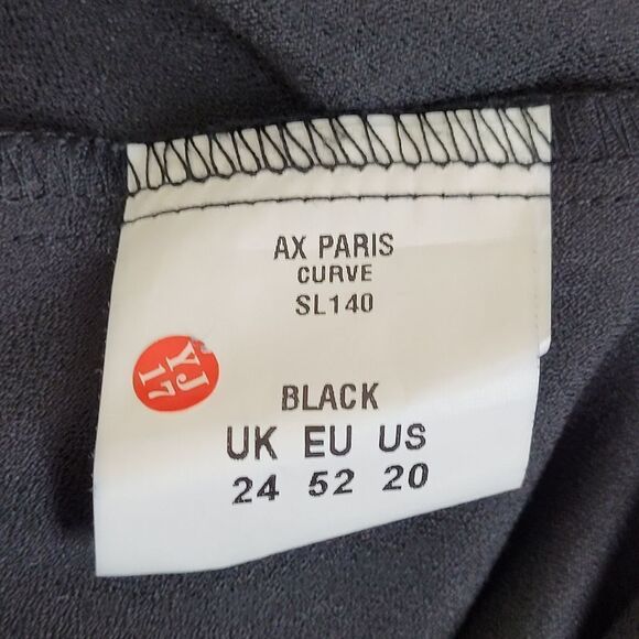 AX Paris Curve Black Mini Dress with White Floral Embroidered Collar US20 (2818) - Picture 5 of 6